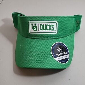 Top of the World University Of Oregon Ducks U of O Green Visor Hat  Adjustable
